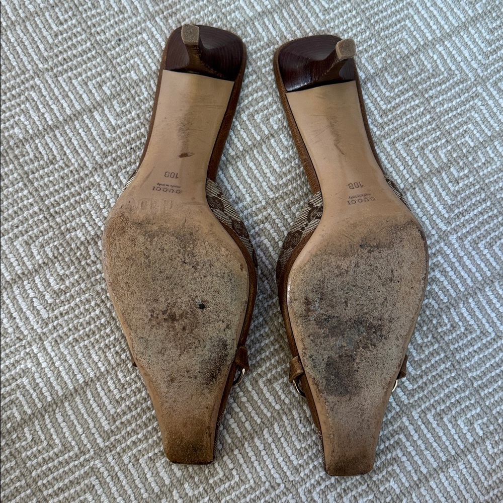 Gucci Tan and Brown Women's Mules - Picture 2 of 2